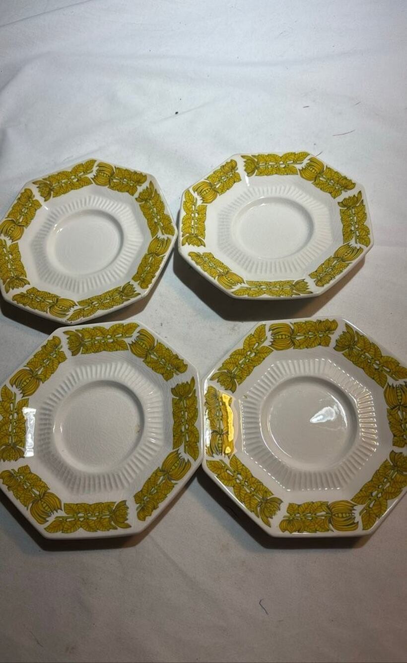 Set of 4 Independence Ironstone Coffee Saucers
